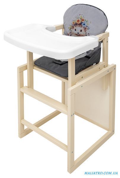 Стільчик-трансформер Babyroom Пеппі-260 слонова кістка сірий / графіт (їжачок, квіти) 680986 фото