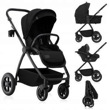 Універсальна коляска 3 в 1 Lionelo MERIL 3IN1 BLACK ONYX 98001085 фото