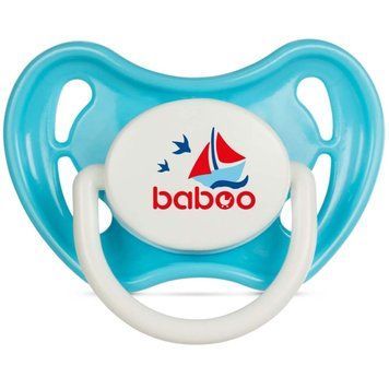 Пустушка кругла BABOO силіконова, блакитна, Marine, 0+ міс 000039927 фото