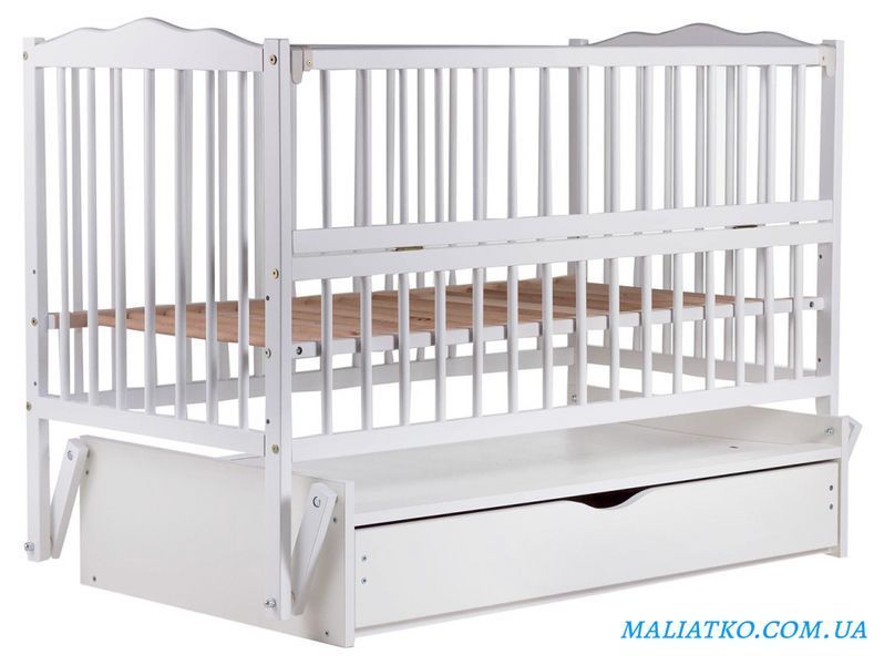 Ліжко Babyroom Веселка DVMYO-3 маятник, ящик, відкидний бік бук білий 622152 фото