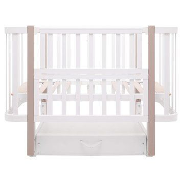 Кровать Babyroom Луна LU-3 маятник, ящик белый / капучино 1000681896 фото