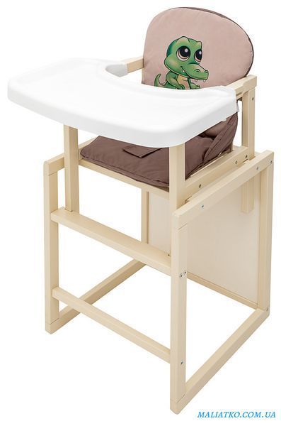 Стільчик-трансформер Babyroom Пеппі-260 слонова кістка капучино / шоколад (крокодил) 680983 фото