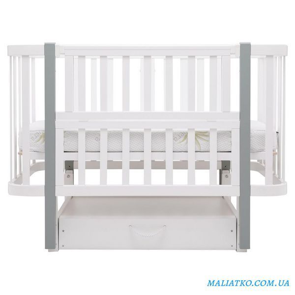 Кровать Babyroom Луна LU-3 маятник, ящик белый / серый 1000681898 фото