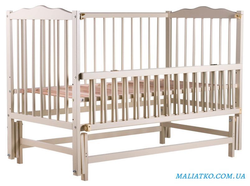Ліжко Babyroom Веселка DVMO-2 маятник, відкидний бік бук слонова кістка 622003 фото