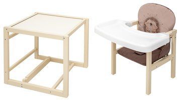 Стільчик-трансформер Babyroom Пеппі-260 слонова кістка капучино / шоколад (їжачок, серця) 680982 фото