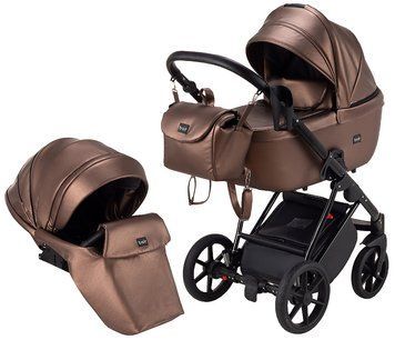 Коляска 2 в 1 Bair Infinity кожа 100% BI-02- AMO bronze pearl (бронза перламутр) 1000625181 фото