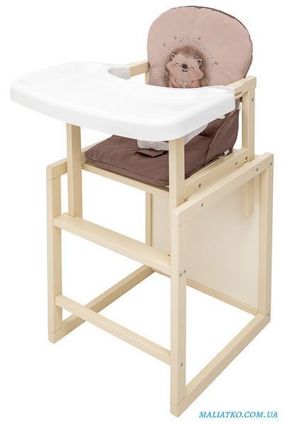 Стільчик-трансформер Babyroom Пеппі-260 слонова кістка капучино / шоколад (їжачок, серця) 680982 фото
