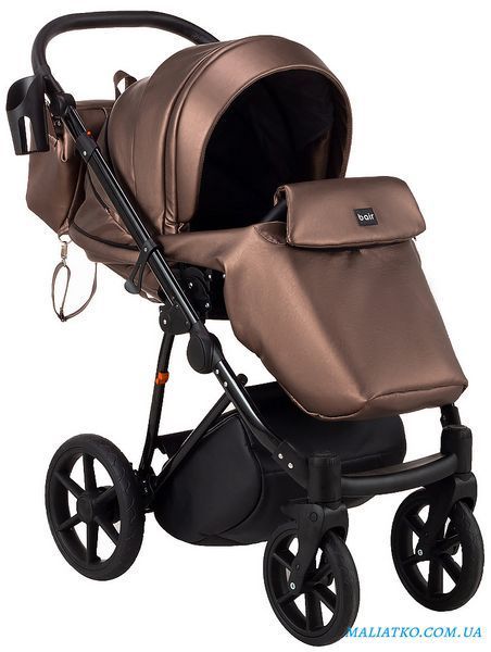 Коляска 2 в 1 Bair Infinity кожа 100% BI-02- AMO bronze pearl (бронза перламутр) 1000625181 фото