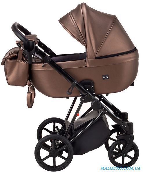 Коляска 2 в 1 Bair Infinity кожа 100% BI-02- AMO bronze pearl (бронза перламутр) 1000625181 фото