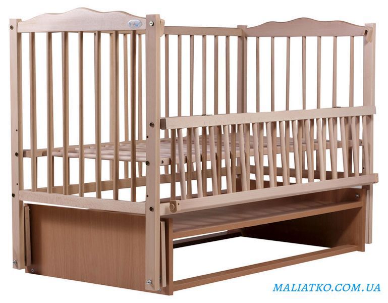 Ліжко Babyroom Веселка DVMO-2 маятник, відкидний бік бук натуральний 622002 фото