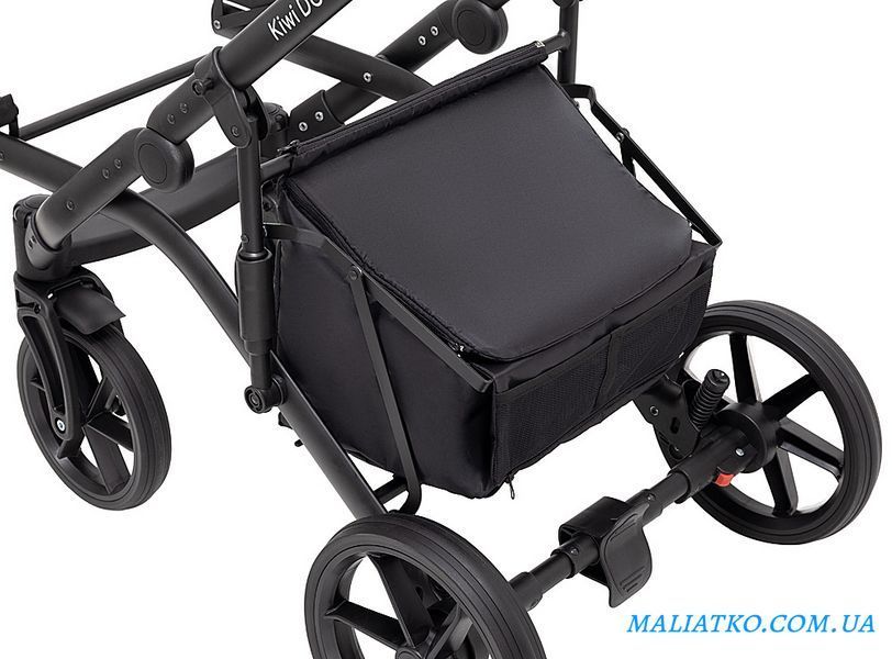 Коляска 2 в 1 для двойни Bair Kiwi DUO Soft BKD-219-1 графит 1000681857 фото