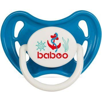 Пустушка симетрична BABOO латексна, блакитна, Marine, 6+ міс 000039930 фото