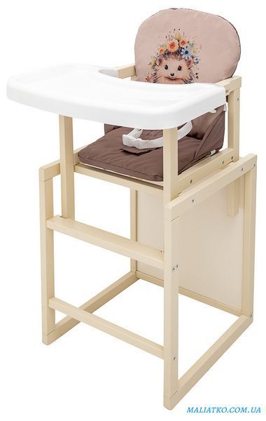Стільчик-трансформер Babyroom Пеппі-260 слонова кістка капучино / шоколад (їжачок, квіти) 680981 фото