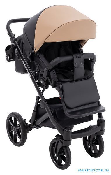 Коляска 2 в 1 Bair Kiwi Plus ECO BKP-18/15 капучино / черный 1000680897 фото