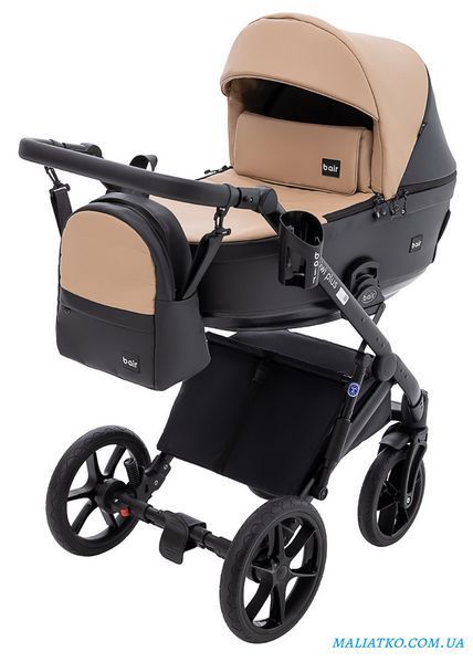 Коляска 2 в 1 Bair Kiwi Plus ECO BKP-18/15 капучино / черный 1000680897 фото