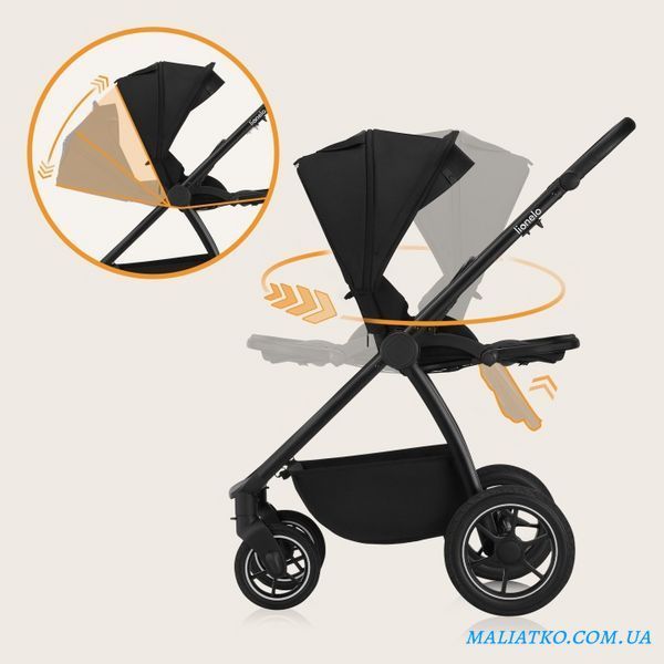 Універсальна коляска 2 в 1 Lionelo MERIL 2IN1 BLACK ONYX 107309758 фото