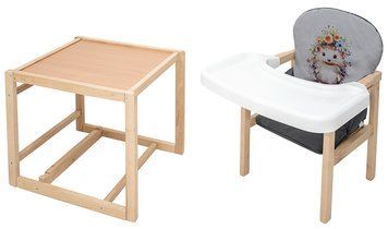 Стільчик-трансформер Babyroom Пеппі-230 eko сірий / графіт (їжачок, квіти) 680997 фото