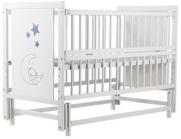 Ліжко Babyroom Ведмедик M-02 маятник, відкидний бік бук білий 192894 фото