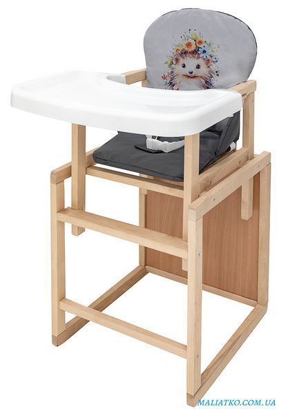 Стільчик-трансформер Babyroom Пеппі-230 eko сірий / графіт (їжачок, квіти) 680997 фото