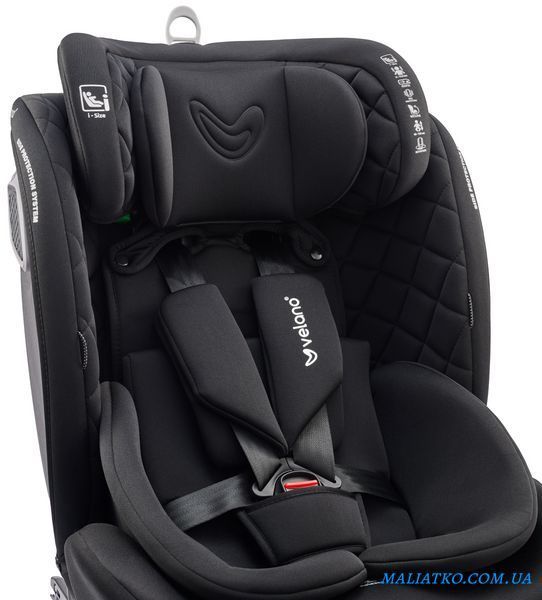 Автокрісло VELANO Vento 360&deg; i-Size 40&ndash;150 см, ISOFIX + опорна нога, black sf59730 фото