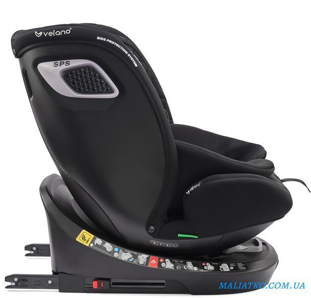 Автокрісло VELANO Vento 360&deg; i-Size 40&ndash;150 см, ISOFIX + опорна нога, black sf59730 фото