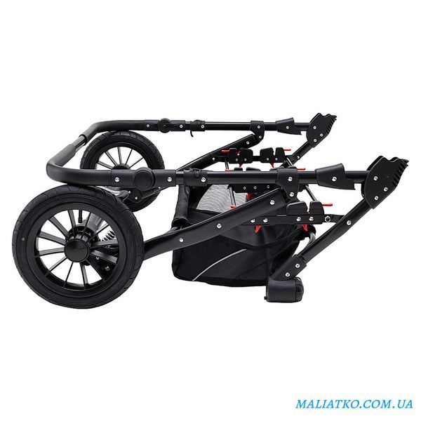 Коляска 2 в 1 для двойни Bair Sorento DUO BS-04 графит / черный 1000681662 фото