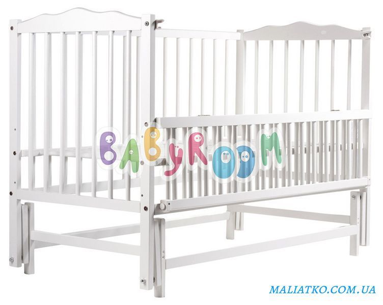 Ліжко Babyroom Веселка DVMO-2 маятник, відкидний бік бук білий 622000 фото