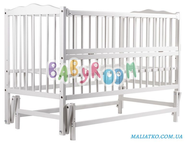 Ліжко Babyroom Веселка DVMO-2 маятник, відкидний бік бук білий 622000 фото