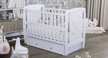 Ліжко Babyroom Умка DUMYO-3 маятник, ящик, відкидний бік бук білий 626201 фото