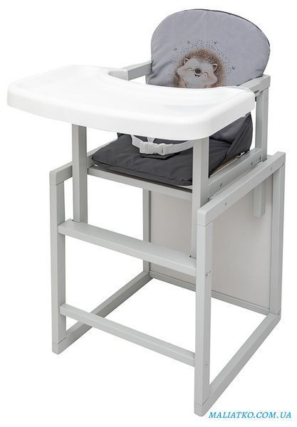 Стільчик-трансформер Babyroom Пеппі-250 сірий сірий / графіт (їжачок, серця) 680976 фото
