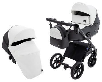 Коляска 2 в 1 Bair Kiwi Plus ECO BKP-51/15 белый / черный 1000680899 фото