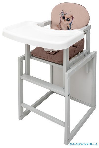 Стільчик-трансформер Babyroom Пеппі-250 сірий капучино / шоколад (сова) 680974 фото