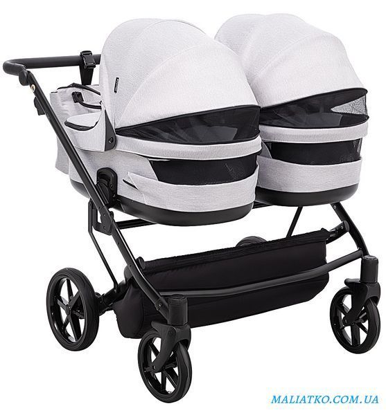 Коляска 2 в 1 для двойни Adamex Leo Duo Tip TK-1 светло-серый 1000681138 фото