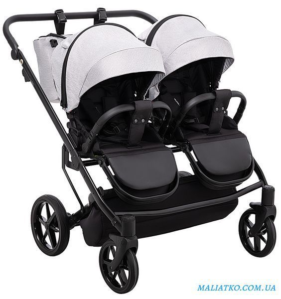 Коляска 2 в 1 для двойни Adamex Leo Duo Tip TK-1 светло-серый 1000681138 фото