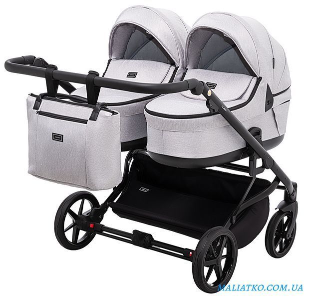 Коляска 2 в 1 для двойни Adamex Leo Duo Tip TK-1 светло-серый 1000681138 фото
