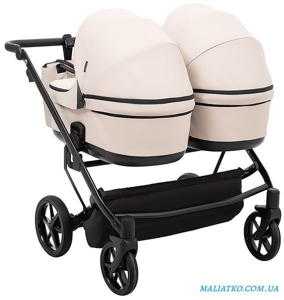 Коляска 2 в 1 для двойни Adamex Leo Duo Eco SA-7 латте 1000681144 фото