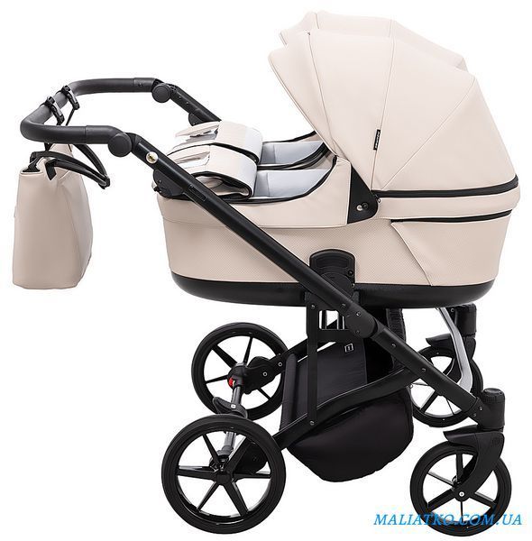 Коляска 2 в 1 для двойни Adamex Leo Duo Eco SA-7 латте 1000681144 фото