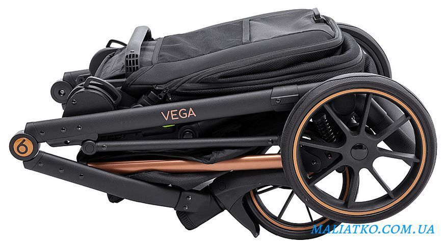 Коляска 2 в 1 Bair Vega Soft VSM-05 black magma черный 1000681062 фото
