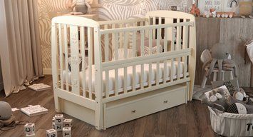 Ліжко Babyroom Друзі DDMYO-3 маятник, ящик, відкидний бік бук слонова кістка 626197 фото