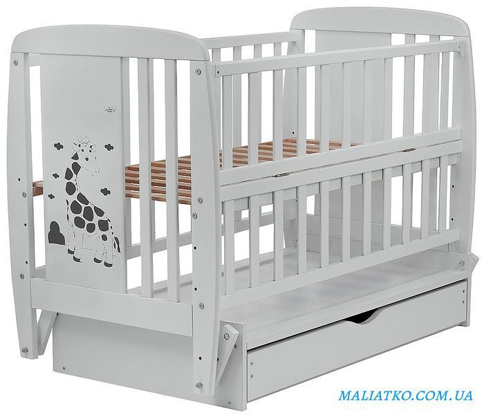 Ліжко Babyroom Жирафік DJMYO-3 маятник, ящик, відкидний бік бук сірий 625291 фото