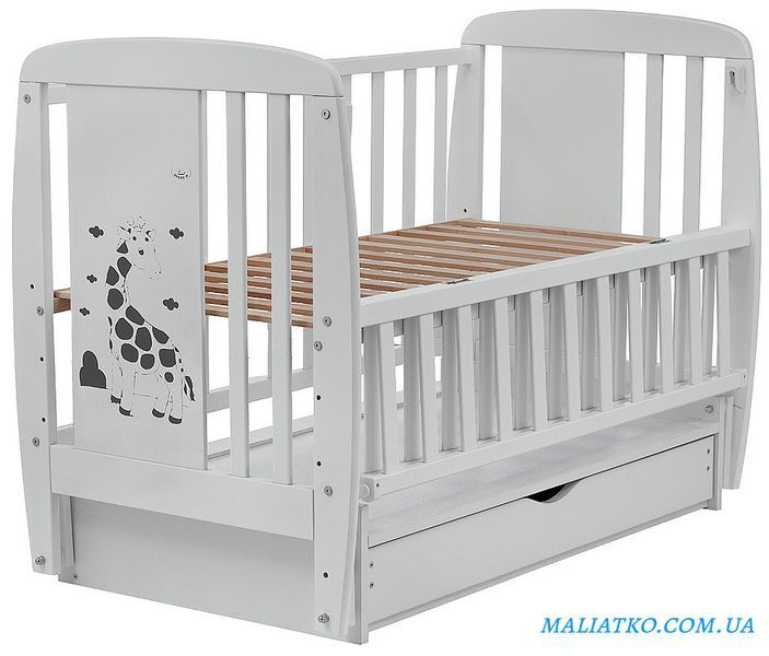 Ліжко Babyroom Жирафік DJMYO-3 маятник, ящик, відкидний бік бук сірий 625291 фото