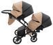 Коляска 2 в 1 для двойни Bair Kiwi DUO ECO BKD-18/15 капучино / черный 1000681041 фото 6