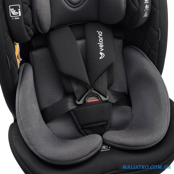 Автокрісло VELANO Vento 360&deg; i-Size 40&ndash;150 см, ISOFIX + опорна нога, grey sf59731 фото