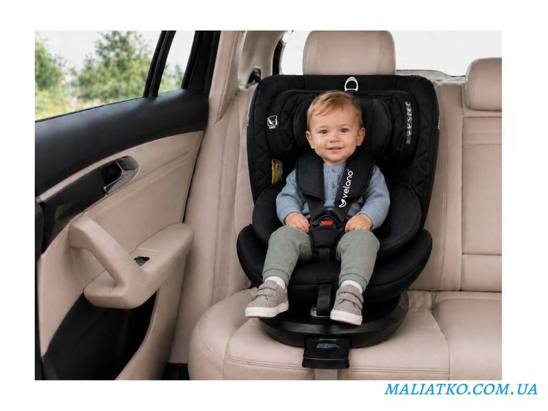 Автокрісло VELANO Vento 360&deg; i-Size 40&ndash;150 см, ISOFIX + опорна нога, grey sf59731 фото