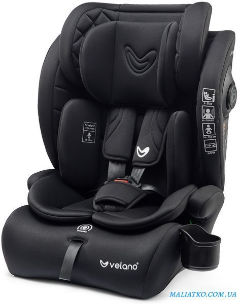 Автокрісло VELANO Flexo i-Size 76&ndash;150 см, ISOFIX + Top Tether/ремінь, black sf59726 фото