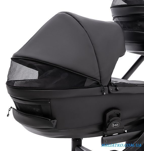 Коляска 2 в 1 для двойни Bair Kiwi DUO ECO BKD-15 черный 1000681044 фото