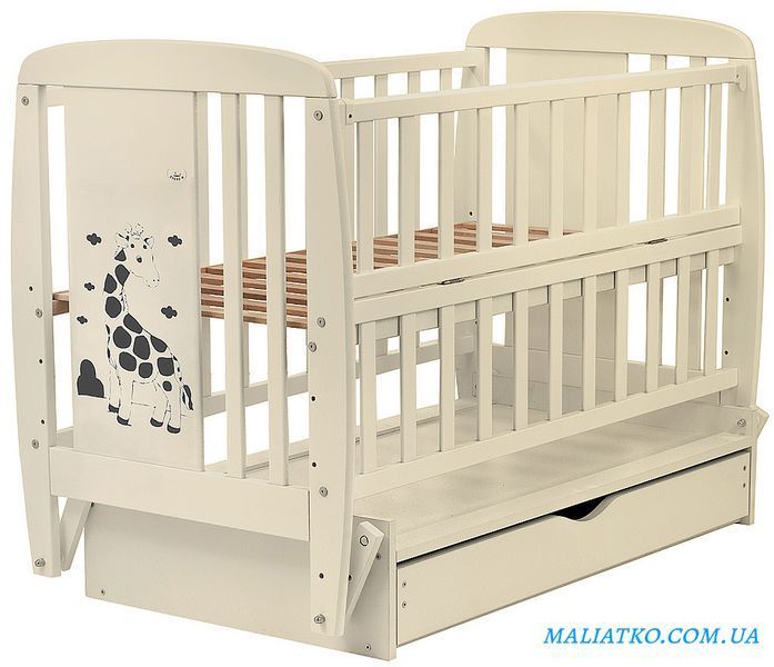 Ліжко Babyroom Жирафік DJMYO-3 маятник, ящик, відкидний бік бук слонова кістка 625290 фото