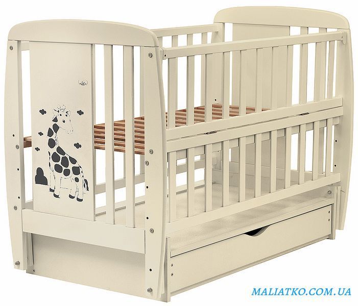 Ліжко Babyroom Жирафік DJMYO-3 маятник, ящик, відкидний бік бук слонова кістка 625290 фото