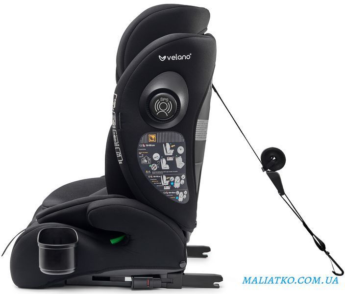 Автокрісло VELANO Flexo i-Size 76&ndash;150 см, ISOFIX + Top Tether/ремінь, black sf59726 фото