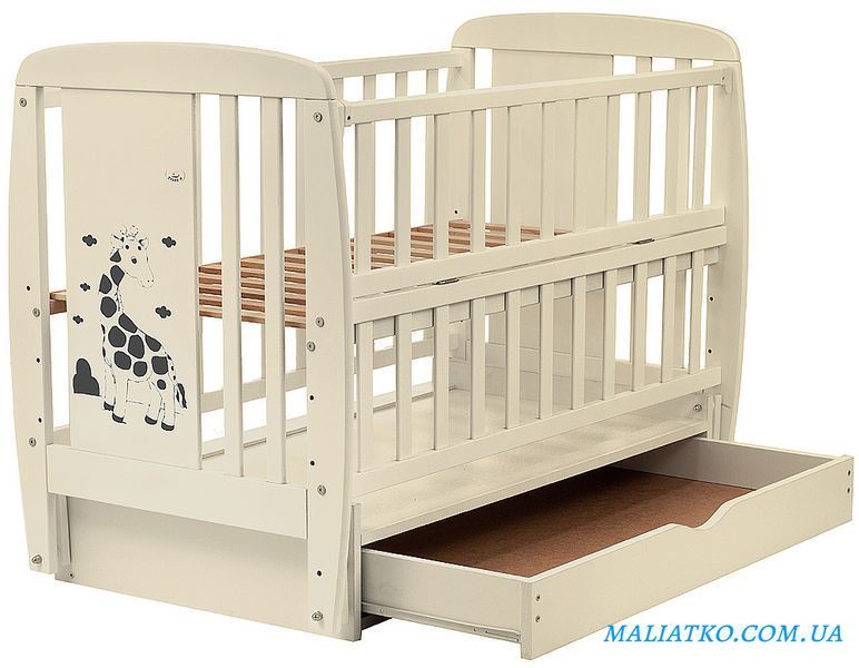 Ліжко Babyroom Жирафік DJMYO-3 маятник, ящик, відкидний бік бук слонова кістка 625290 фото